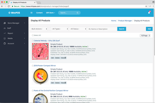 Mtnpos Store Manager Product List
