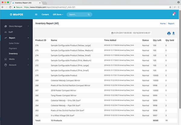 Mtnpos Report Inventory