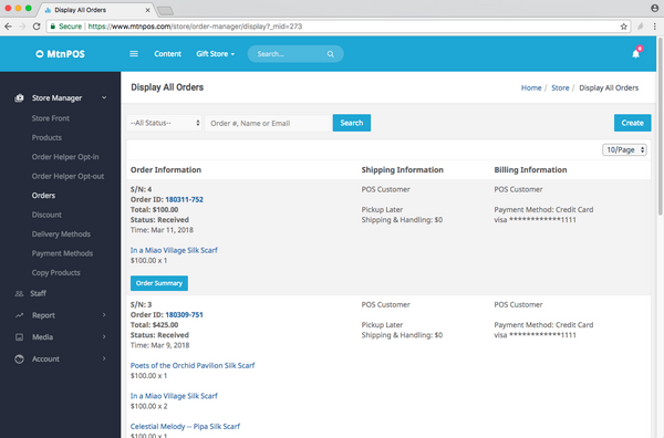 Mtnpos Store Manager Order List