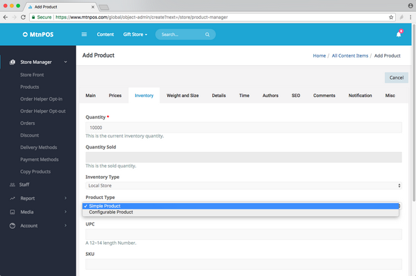 Mtnpos Store Manager Add Simple Product