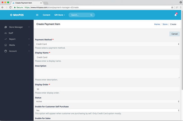 Mtnpos Store Manager Payment Methods Add